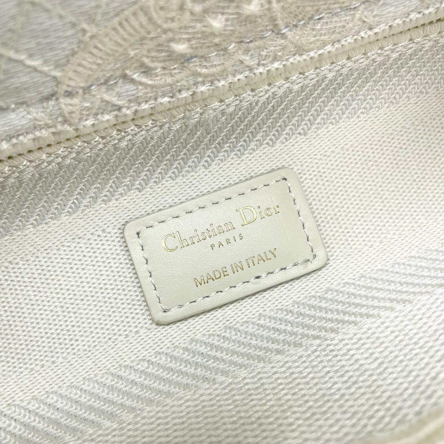 Christian Dior Lady D-Lite Bag White Butterfly Embroidery