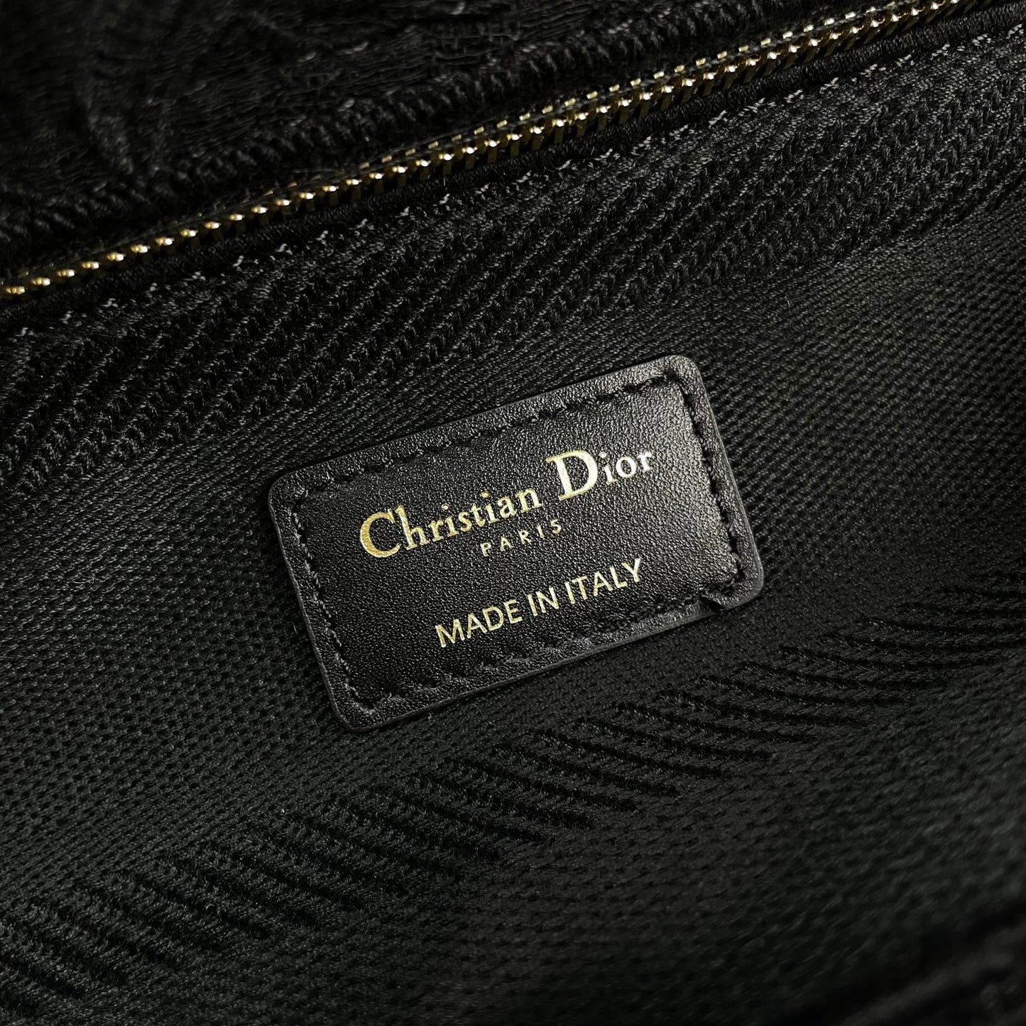 Christian Dior Lady D-Lite Bag - Black Embroidered Canvas Handbag
