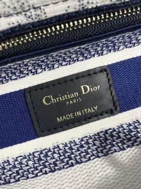 Christian Dior Medium Lady D-Lite Bag Blue Toile de Jouy Reverse Embroidery