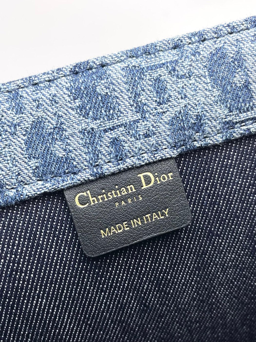 Christian Dior Book Tote Blue Dior Oblique Denim Embroidery Bag