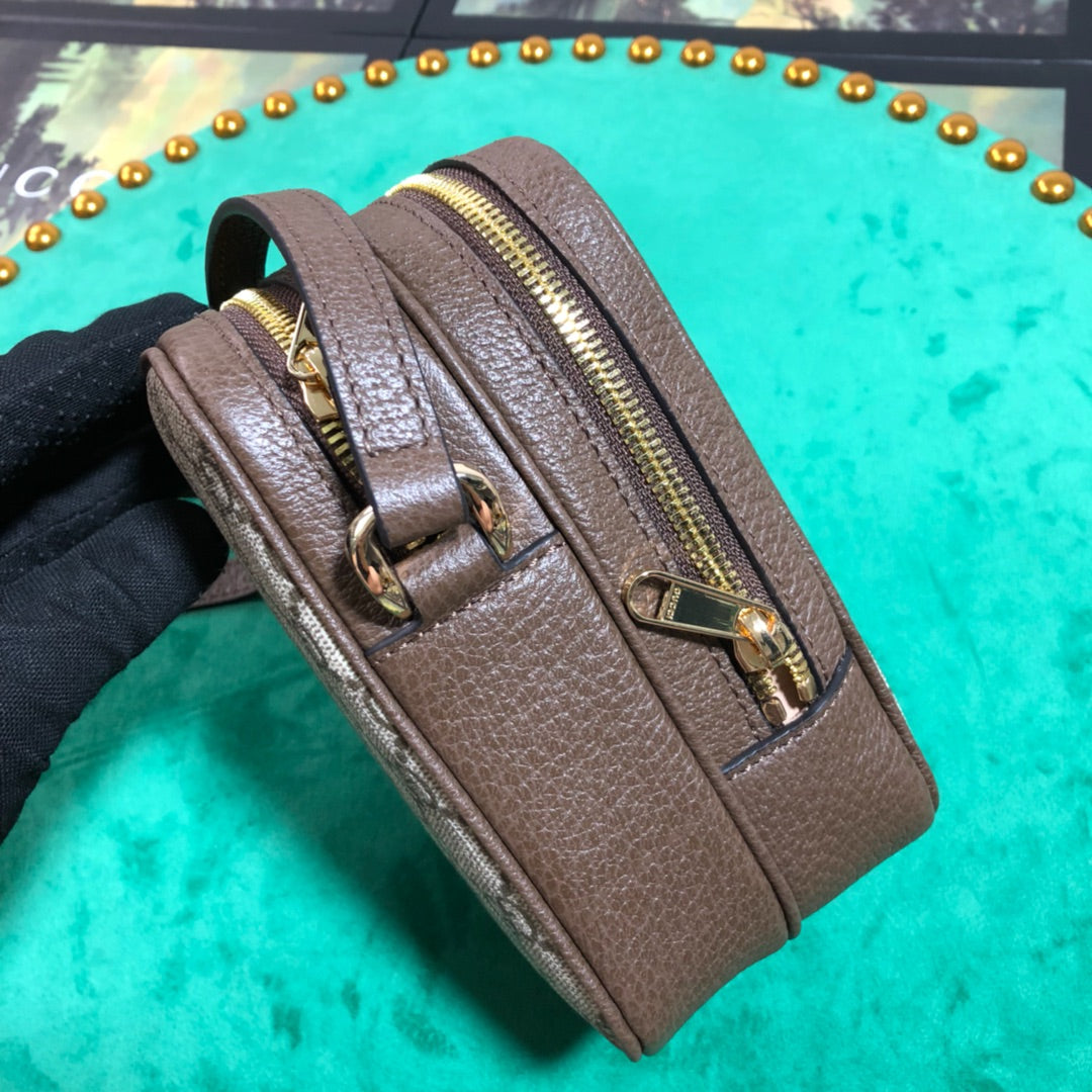 Gucci Ophidia GG Supreme Mini Bag - Beige/Ebony Canvas with Web Stripe