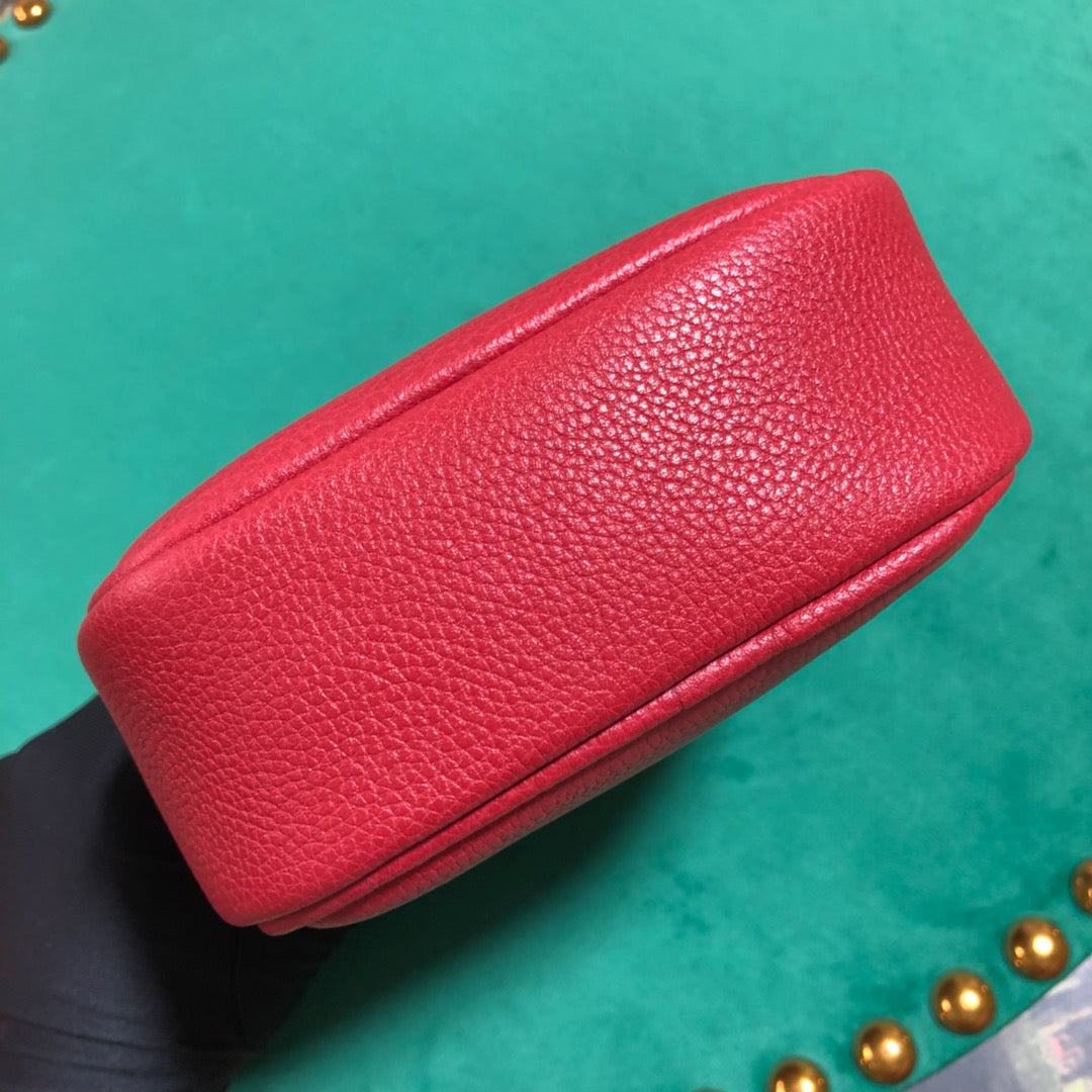 Gucci Red Vintage Logo Leather Small Shoulder Crossbody Bag