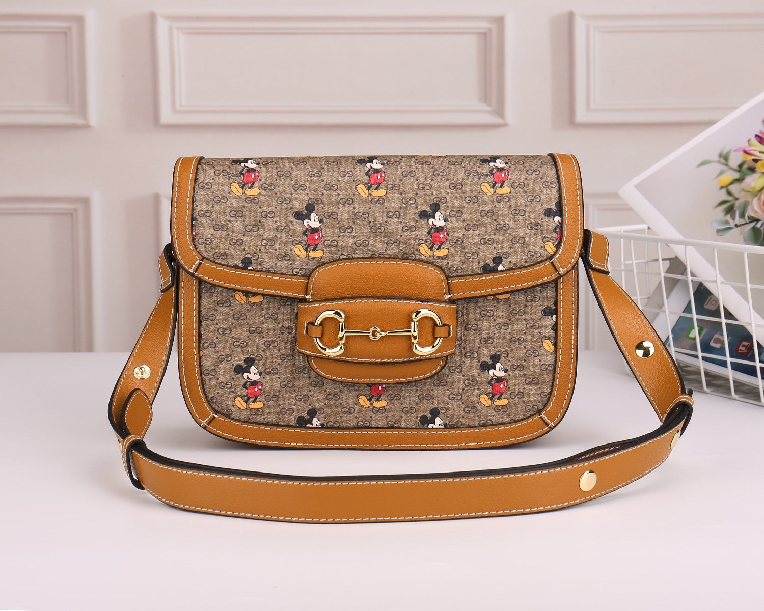 Gucci x Disney Mickey Mouse Horsebit 1955 Shoulder Bag