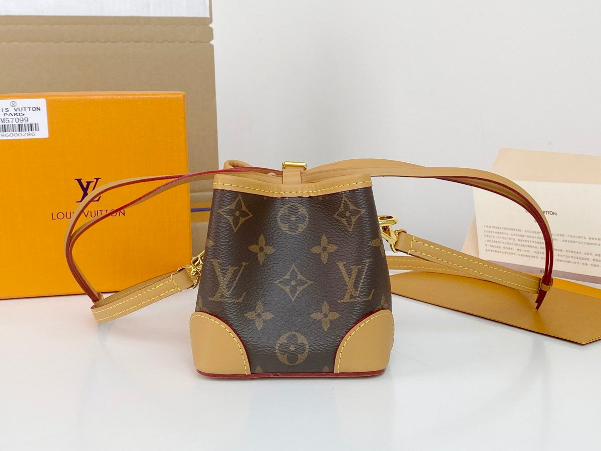 Louis Vuitton Nano Noé Monogram Canvas Crossbody Bucket Bag