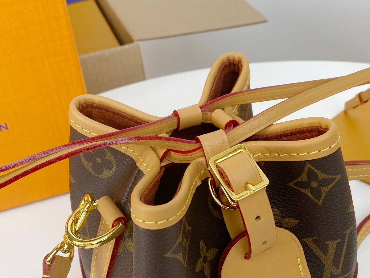Louis Vuitton Nano Noé Monogram Canvas Crossbody Bucket Bag