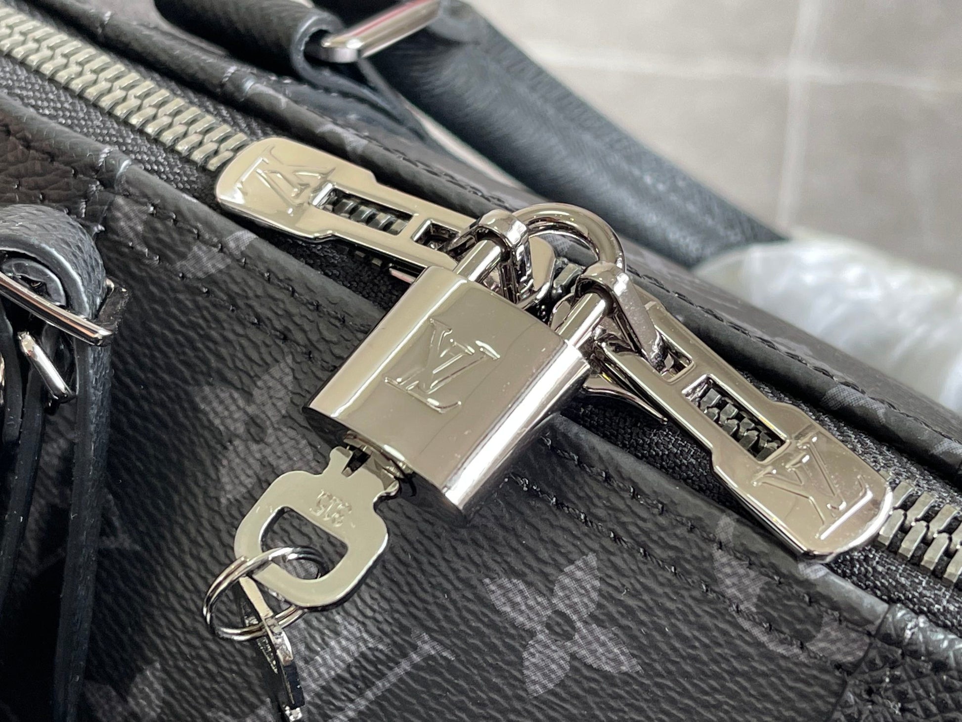 Designer Inspired Men's Monogram Black Duffle Bag - Travel Weekender Luggage