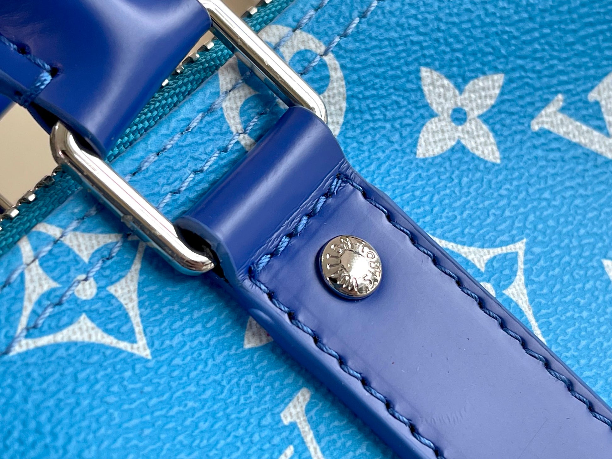Louis Vuitton Monogram Clouds Keepall Bandouliere 50 Blue