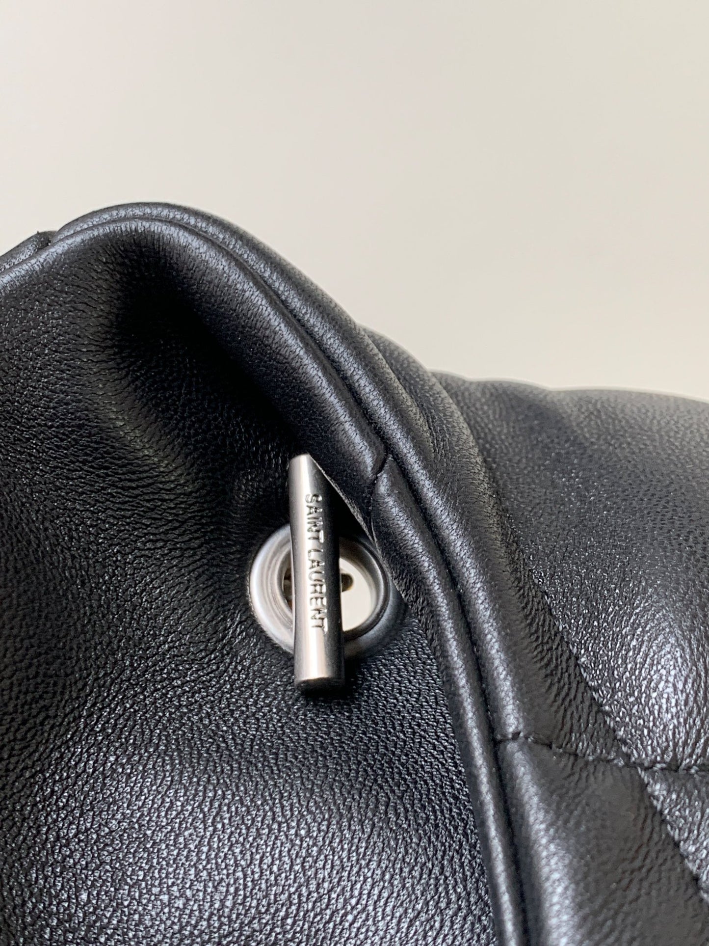 Saint Laurent Small Loulou Puffer Shoulder Bag in Black Quilted Lambskin