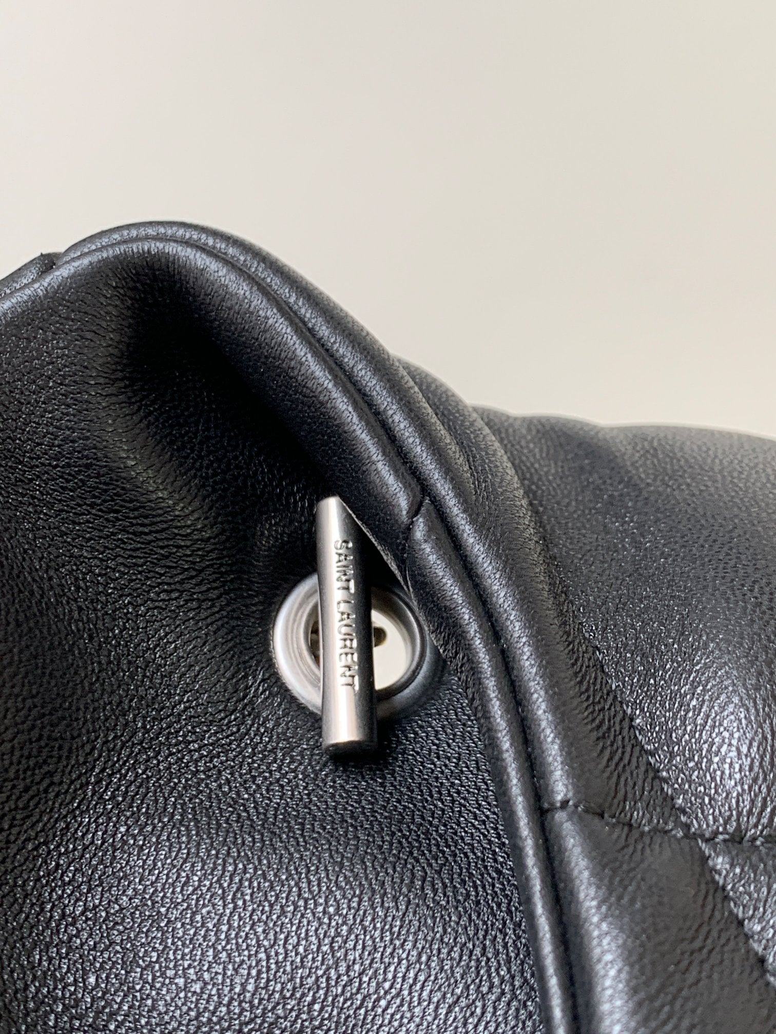 Saint Laurent Small Loulou Puffer Shoulder Bag in Black Quilted Lambskin