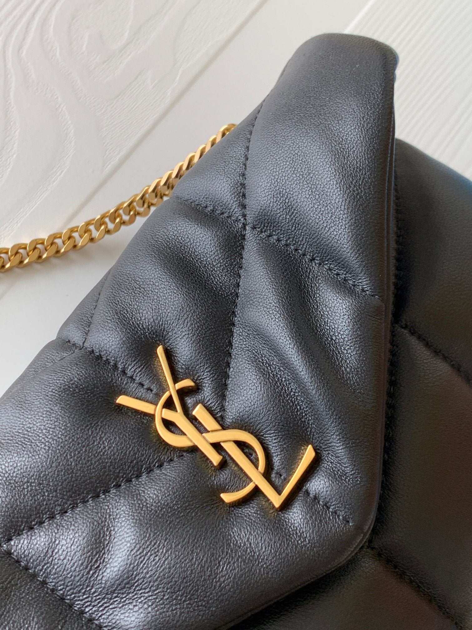 Saint Laurent Loulou Puffer Small Bag in Quilted Lambskin - Black