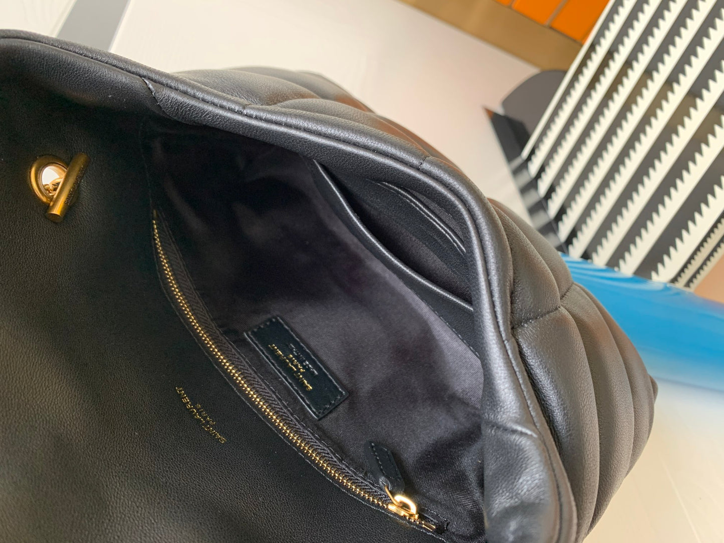 Saint Laurent Loulou Puffer Small Bag in Quilted Lambskin - Black