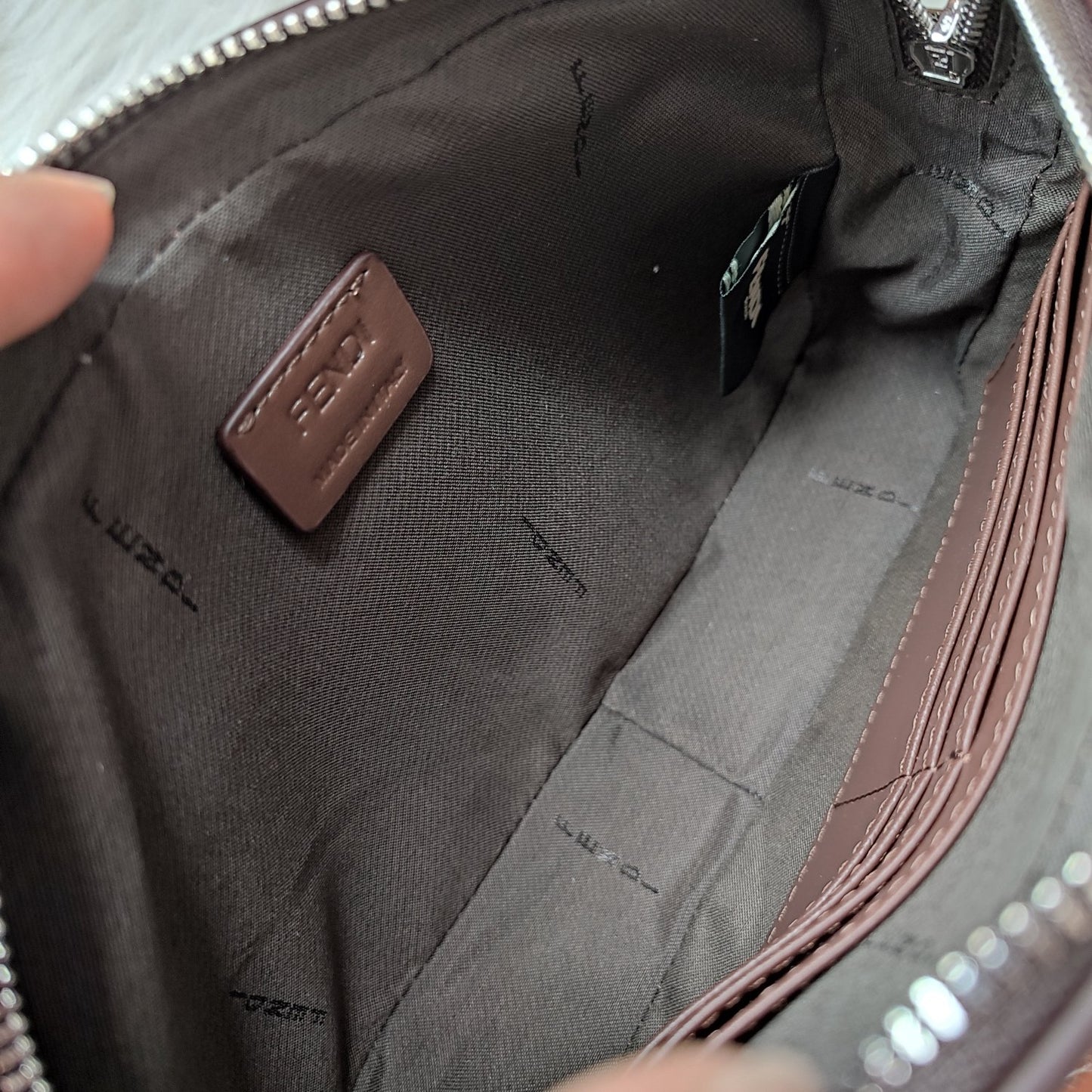 Fendi Roma Brown Fabric Crossbody Camera Bag