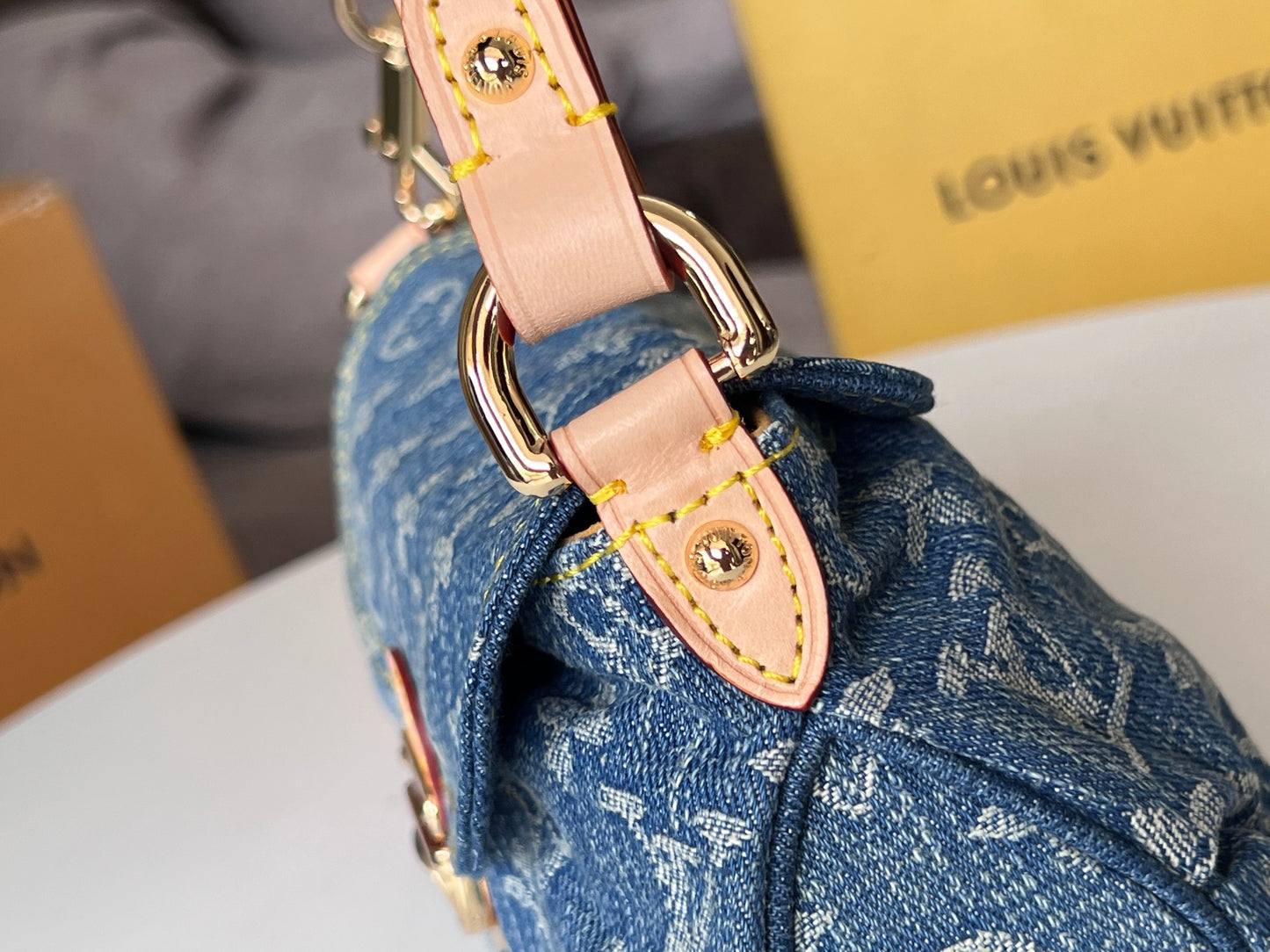 Louis Vuitton Blue Monogram Denim Pleaty Shoulder Bag