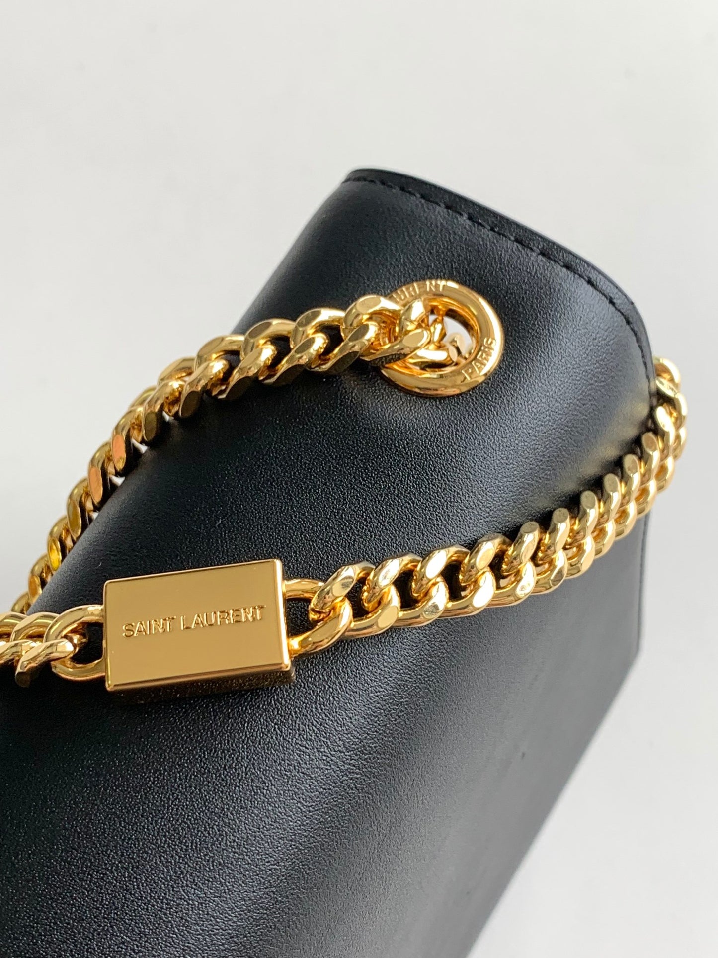 Saint Laurent Kate Small Chain Bag in Black Leather with Gold Hardware