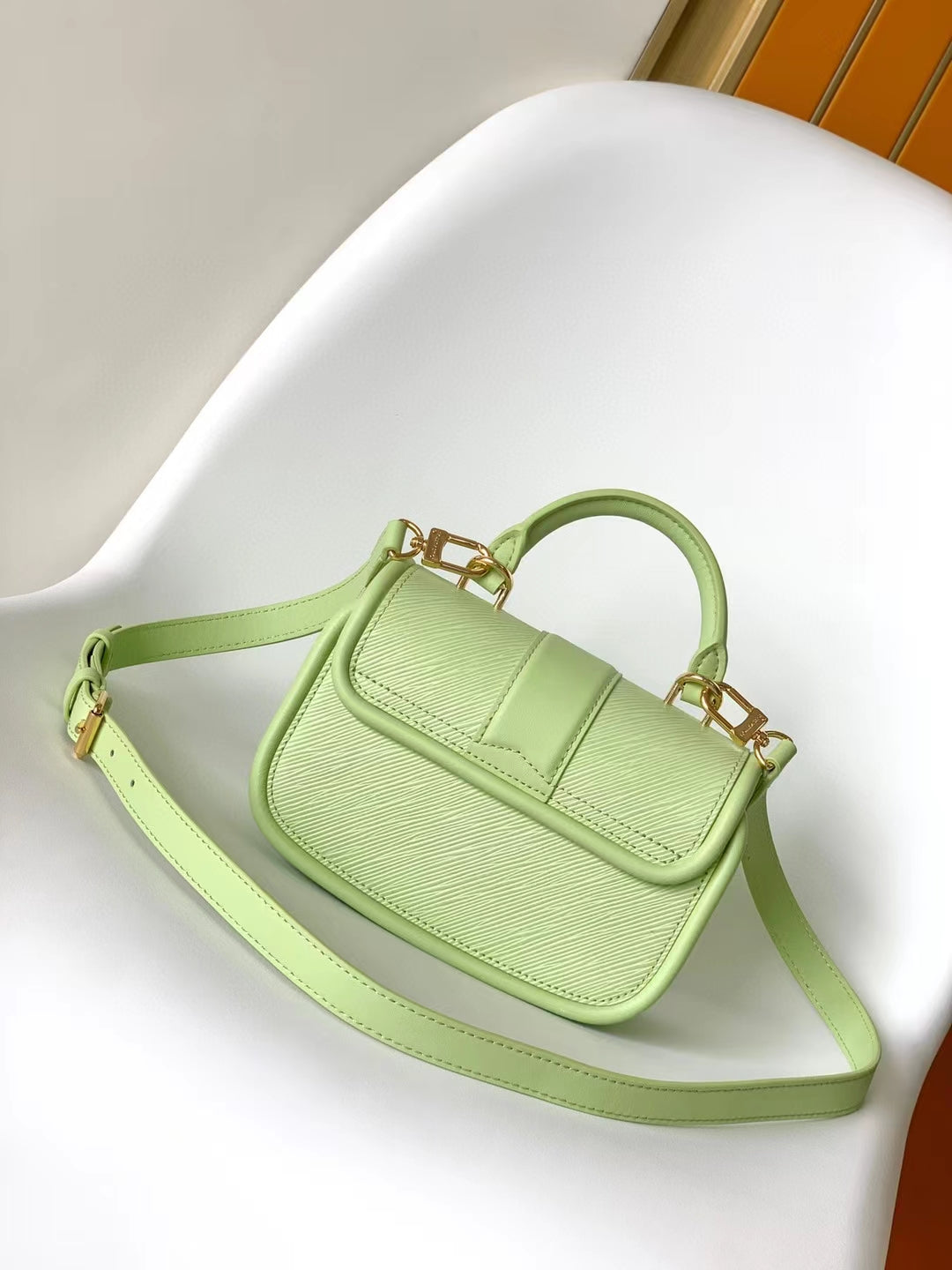 Louis Vuitton Saumur BB Mahina Leather Handbag - Pale Green