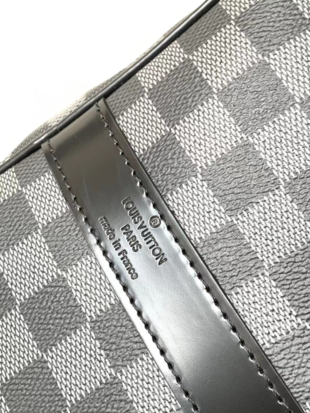 Luxury Damier Graphite Checkered Duffle Travel Bag - Black &amp; Grey Large Weekender