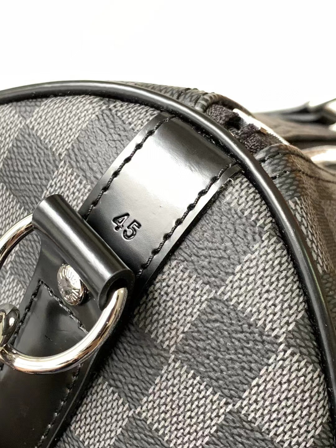 Luxury Checkered Duffel Bag - Black and Grey Travel Weekender Bag