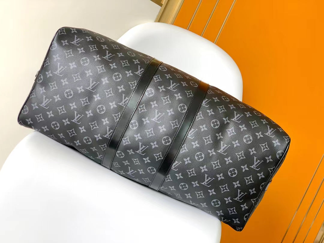 Louis Vuitton Keepall Bandoulière 50 Monogram Eclipse Canvas Travel Bag