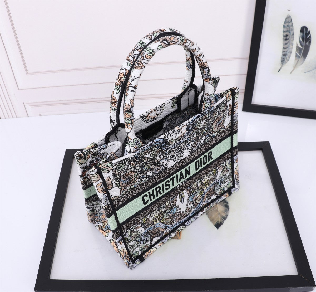 Christian Dior Book Tote Medium - Multi-Color Embroidered Canvas Bag