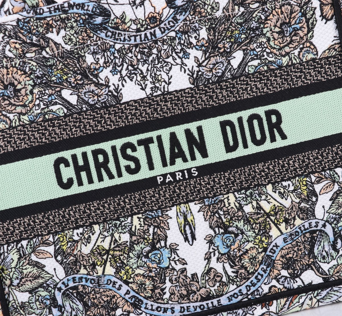 Christian Dior Book Tote Medium - Multi-Color Embroidered Canvas Bag