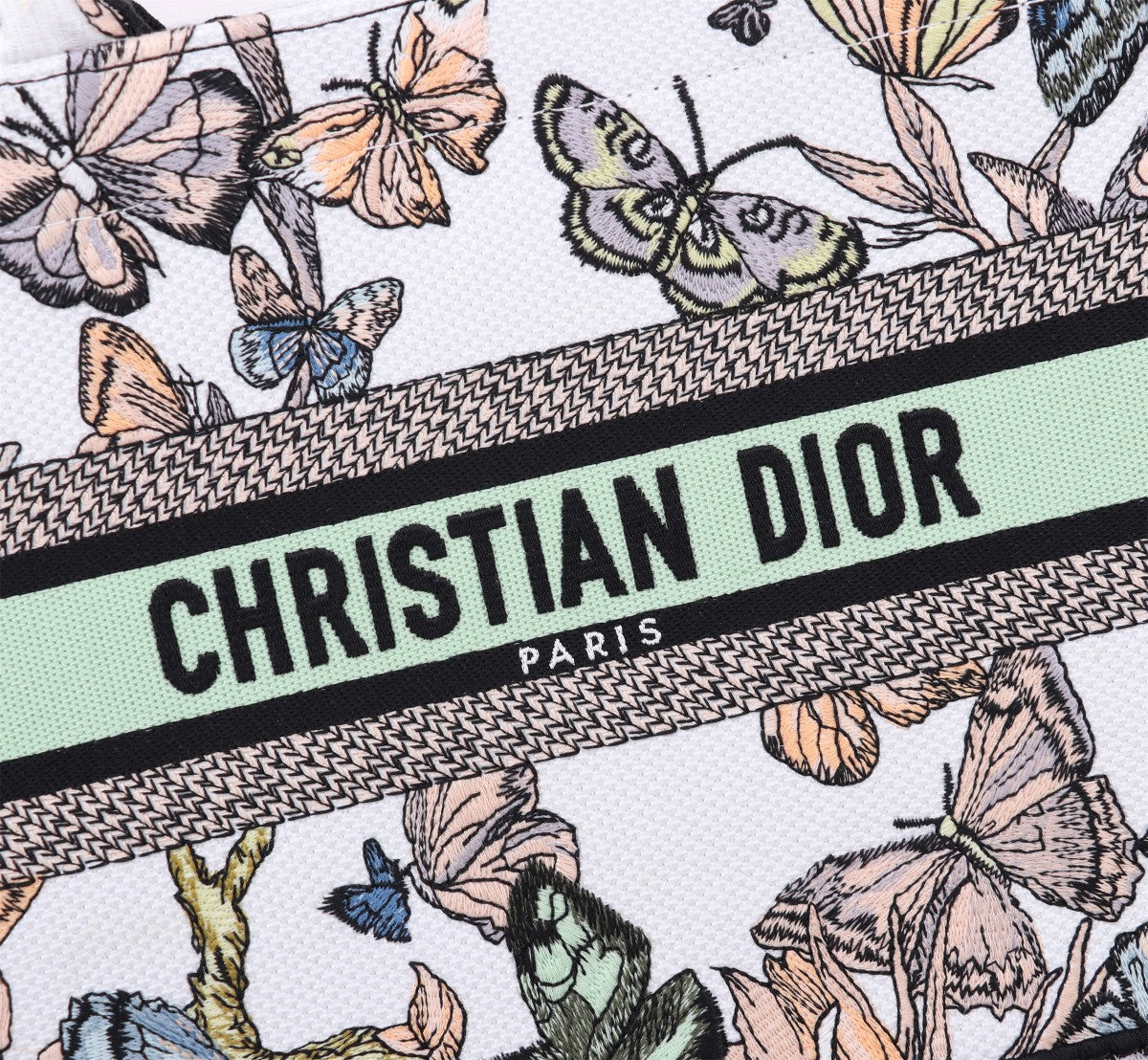 Christian Dior Butterfly Embroidered Book Tote Bag