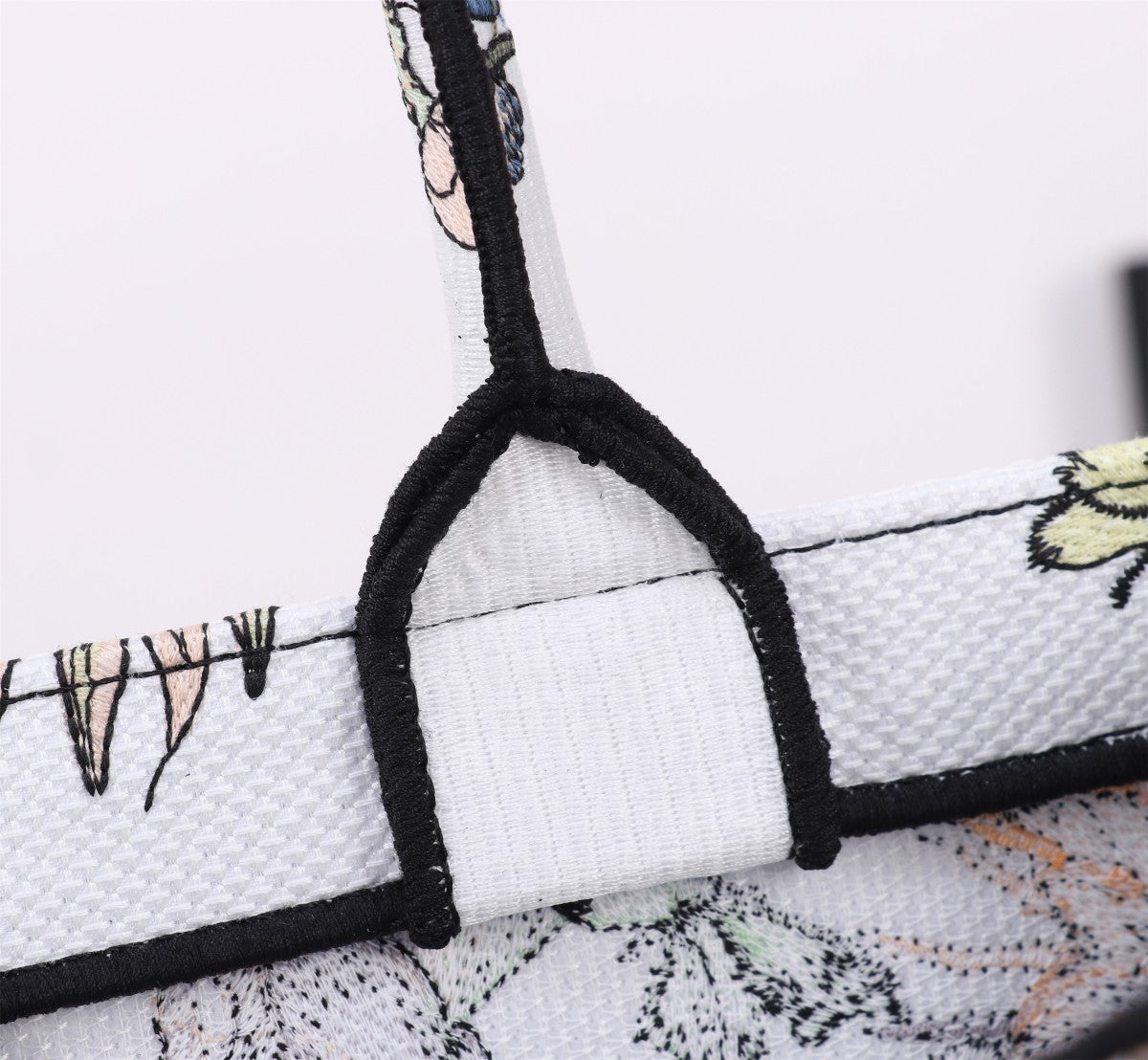 Christian Dior Large Book Tote - White & Green Butterfly Embroidered Canvas
