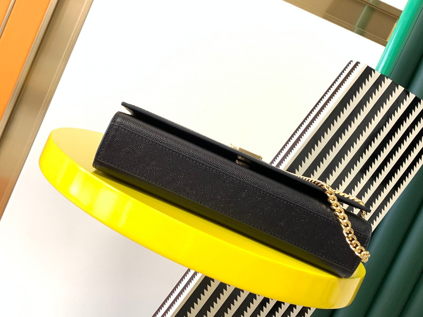 Saint Laurent YSL Kate Medium Shoulder Bag in Black Grain de Poudre Leather