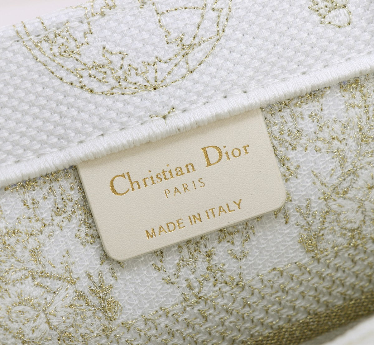 Christian Dior Small Book Tote Green and White Toile de Jouy Embroidery
