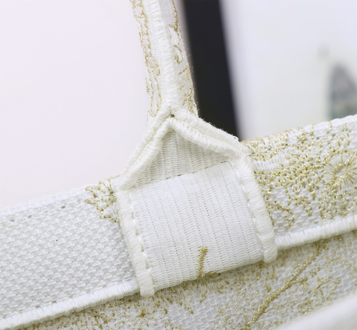 Christian Dior Large Book Tote - White and Gold Toile de Jouy Embroidery