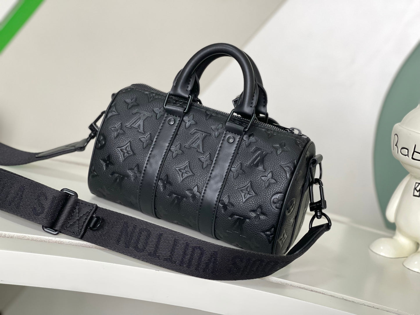 Louis Vuitton Keepall XS Monogram Shadow Leather Bag - Black