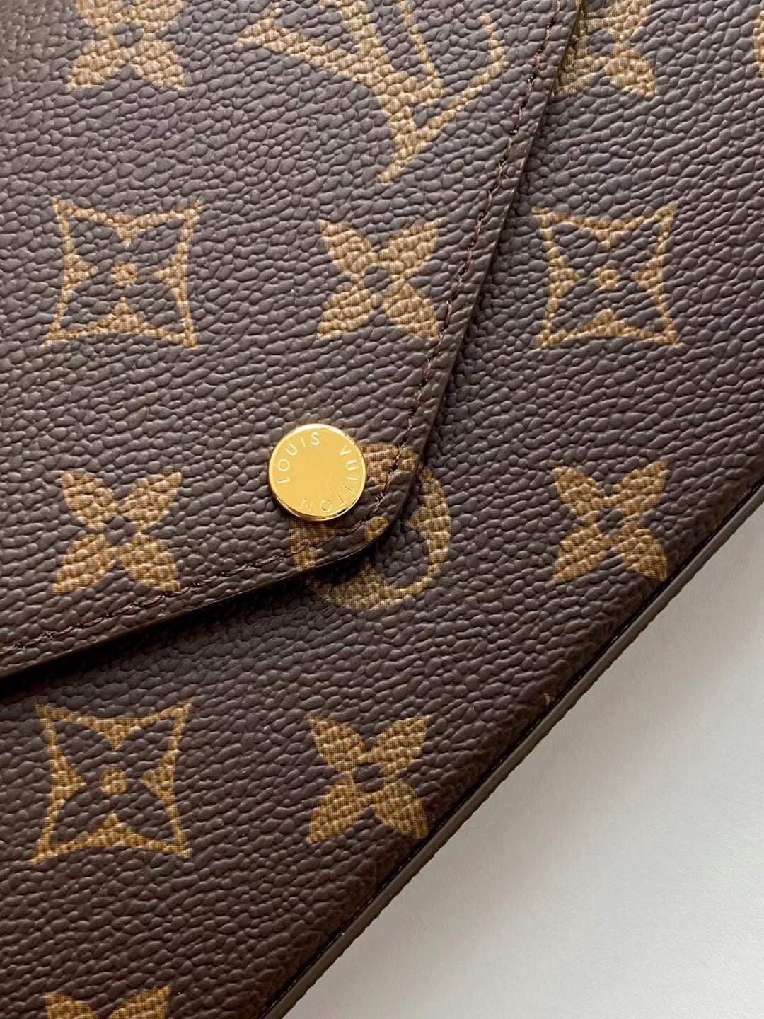 Louis Vuitton Monogram Félicie Strap &amp; Go Crossbody Bag with Khaki Green Strap