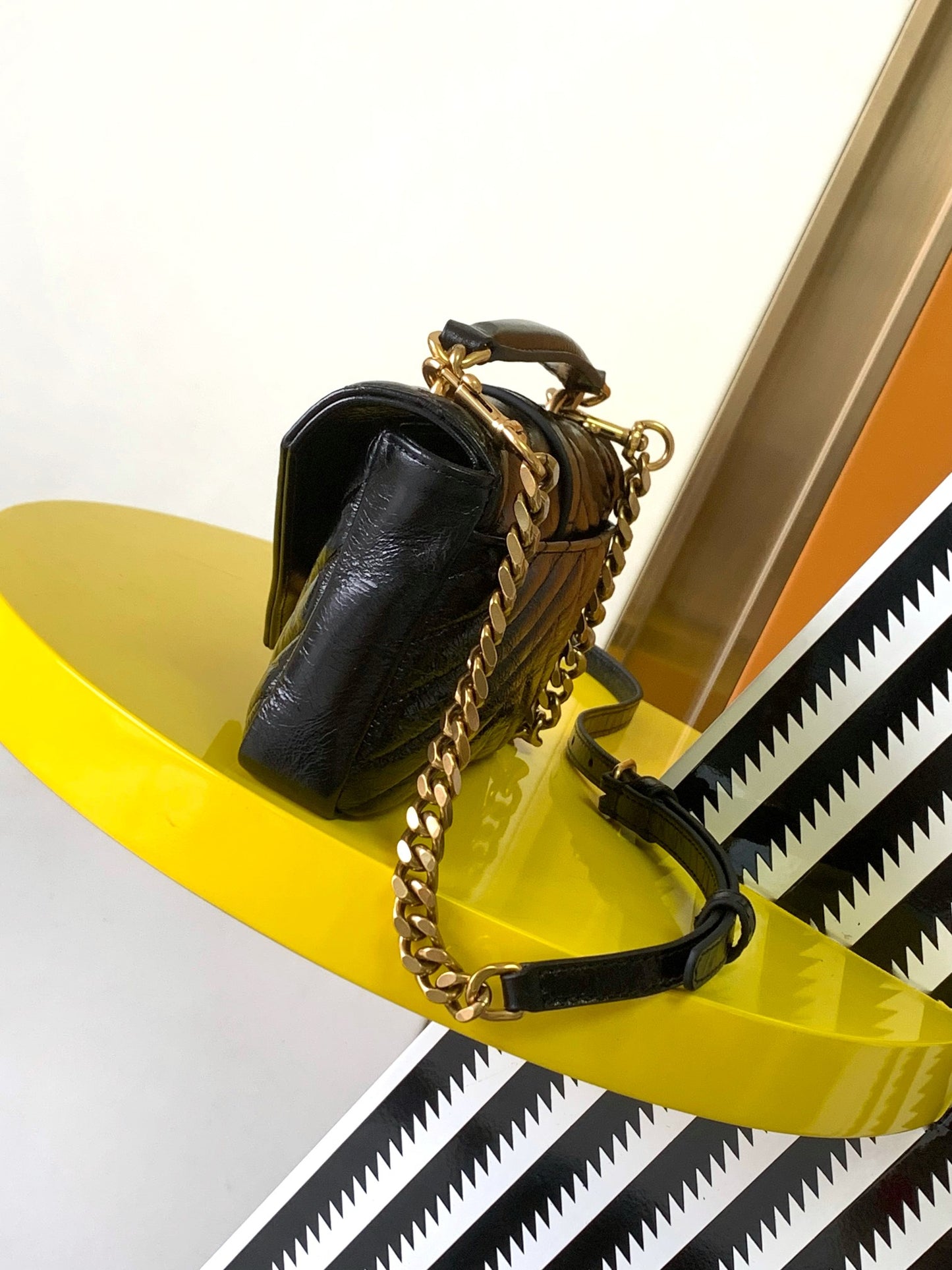 Saint Laurent College Medium Quilted Leather Bag - Black