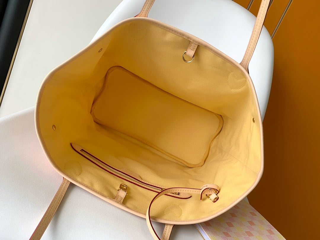 Louis Vuitton Neverfull MM Damier Azur Pastel Checkerboard Tote Bag