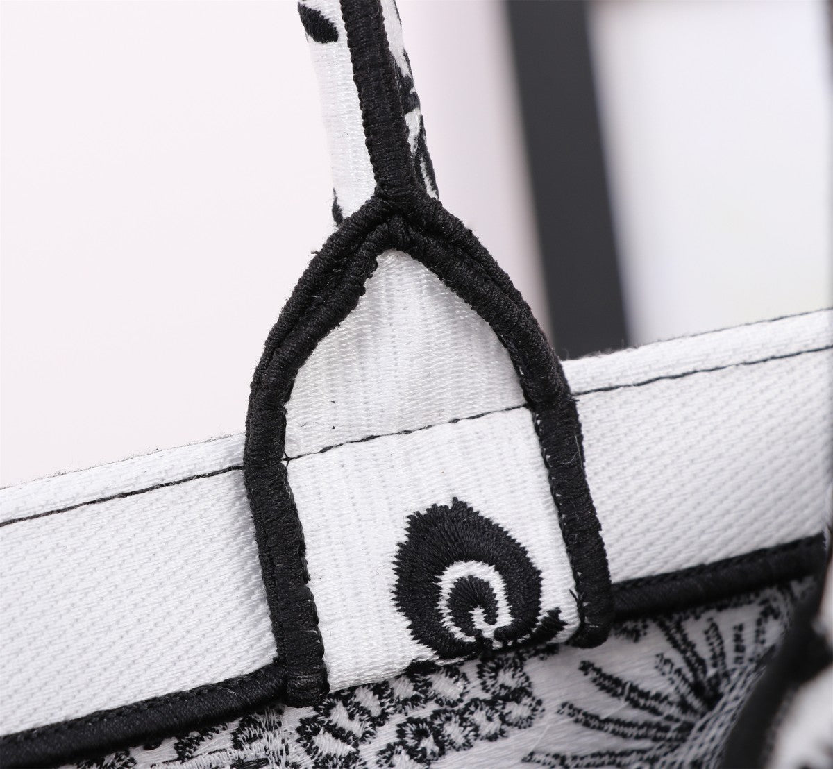 Christian Dior Book Tote Bag with Black and White Butterfly Embroidery