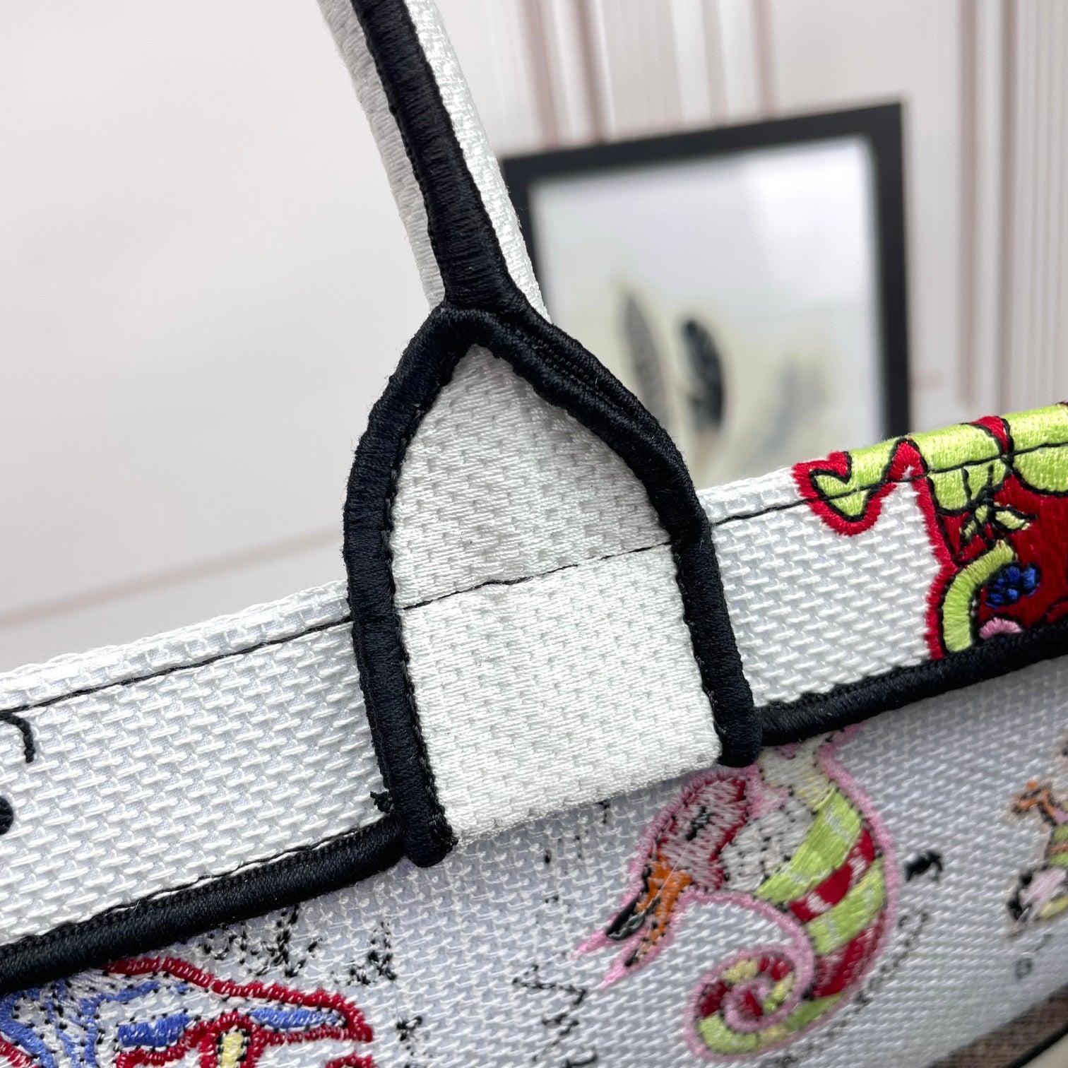 Christian Dior Medium Book Tote Zodiac Embroidery Canvas Bag