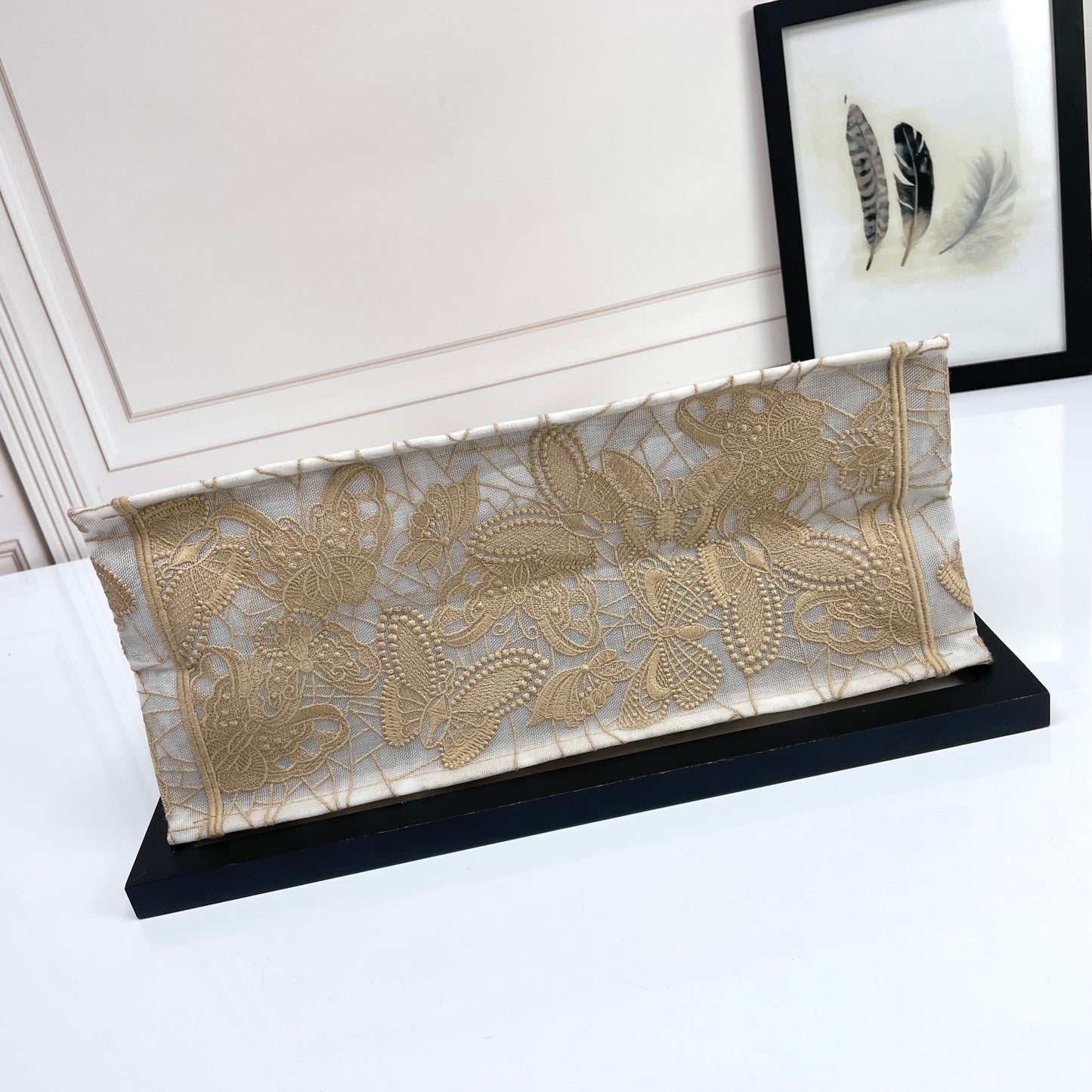 Christian Dior Book Tote Medium Beige Canvas with Cannage Embroidery