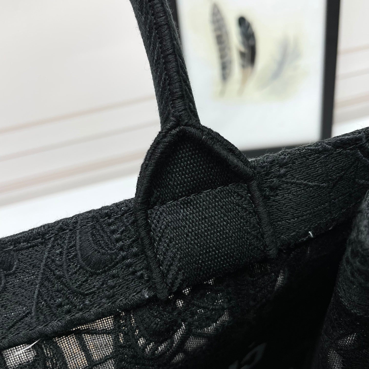 Christian Dior Book Tote Black Embroidered Canvas Bag
