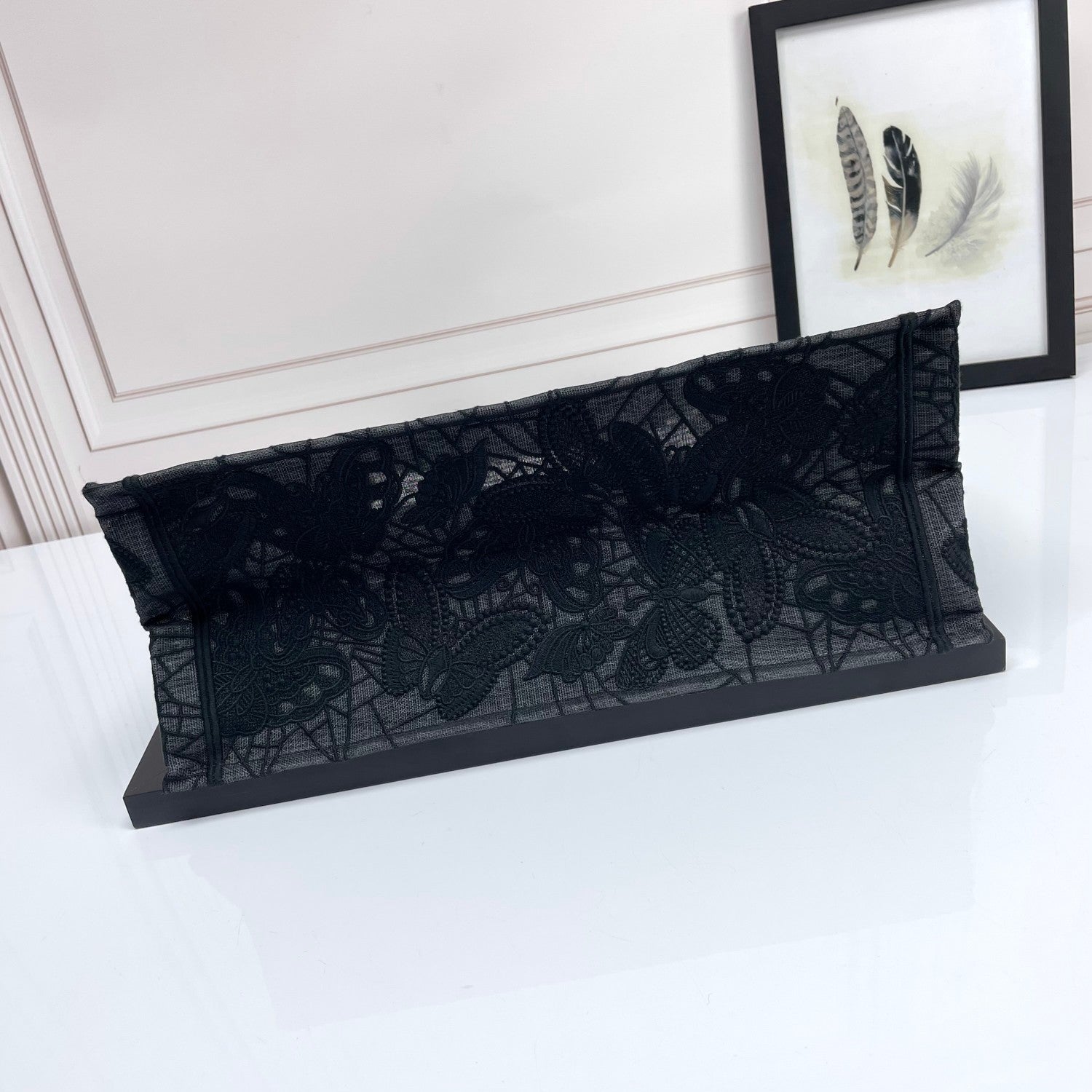 Christian Dior Book Tote Black Butterfly Embroidered Canvas Bag