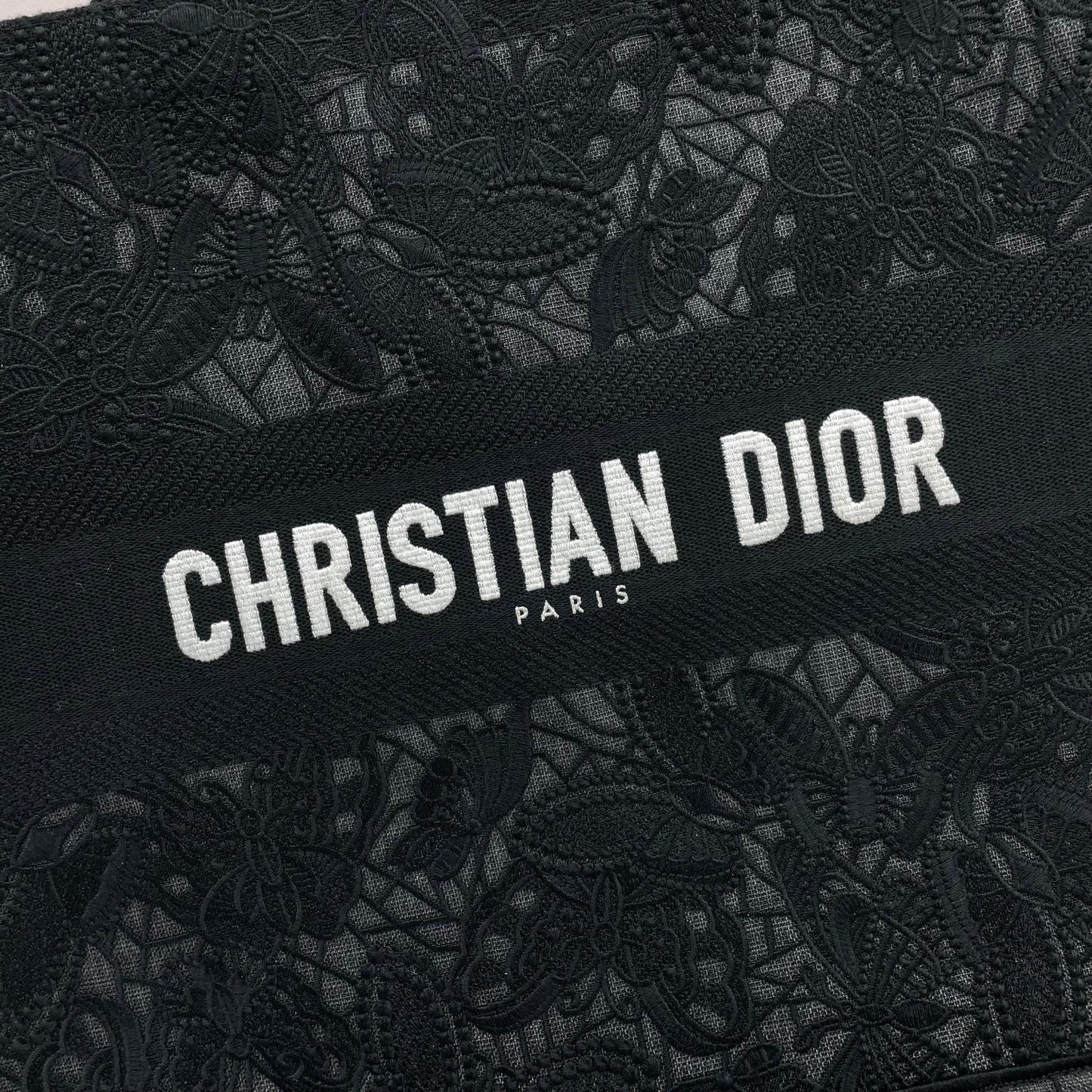 Christian Dior Book Tote Black Butterfly Embroidered Canvas Bag