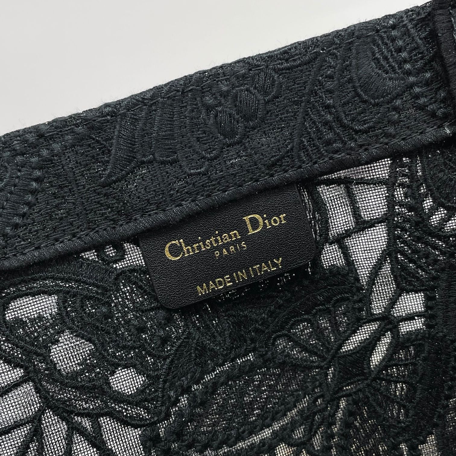 Christian Dior Book Tote Black Butterfly Embroidered Canvas Bag