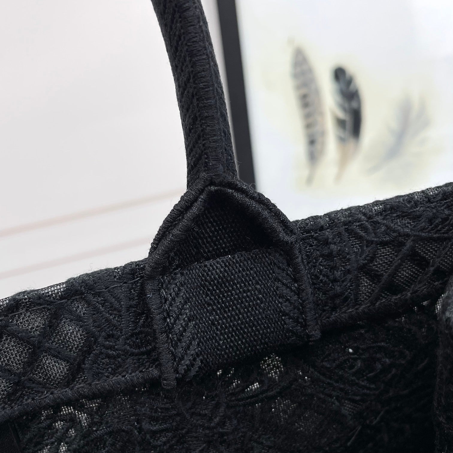 Christian Dior Black Embroidered Butterfly Book Tote Bag