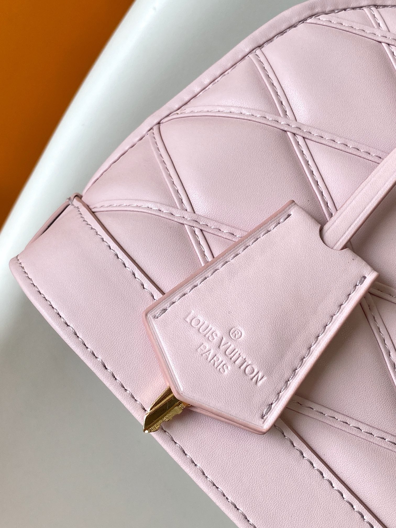Luxury Quilted Pink Leather Dome Handbag with Gold-Tone Hardware