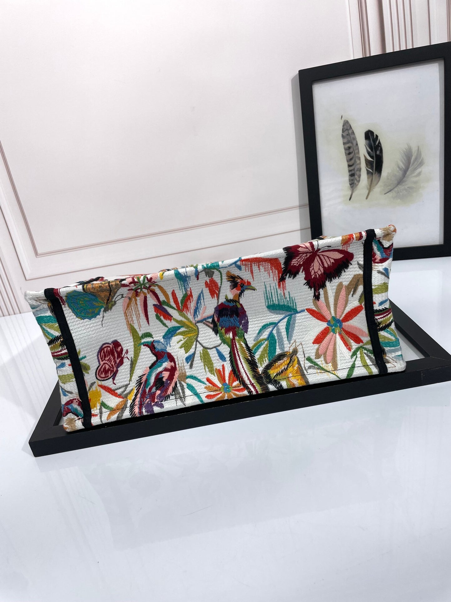 Christian Dior Medium Book Tote - Multicolor Jardin Botanique Embroidered Canvas