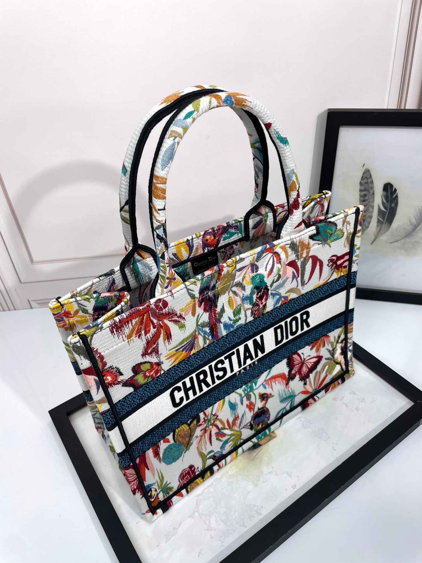 Christian Dior Medium Book Tote - Multicolor Jardin Botanique Embroidered Canvas