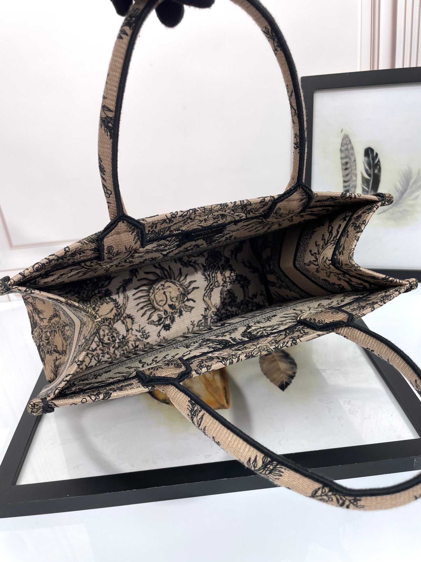 Christian Dior Medium Book Tote Bag with Celestial Sun Embroidery
