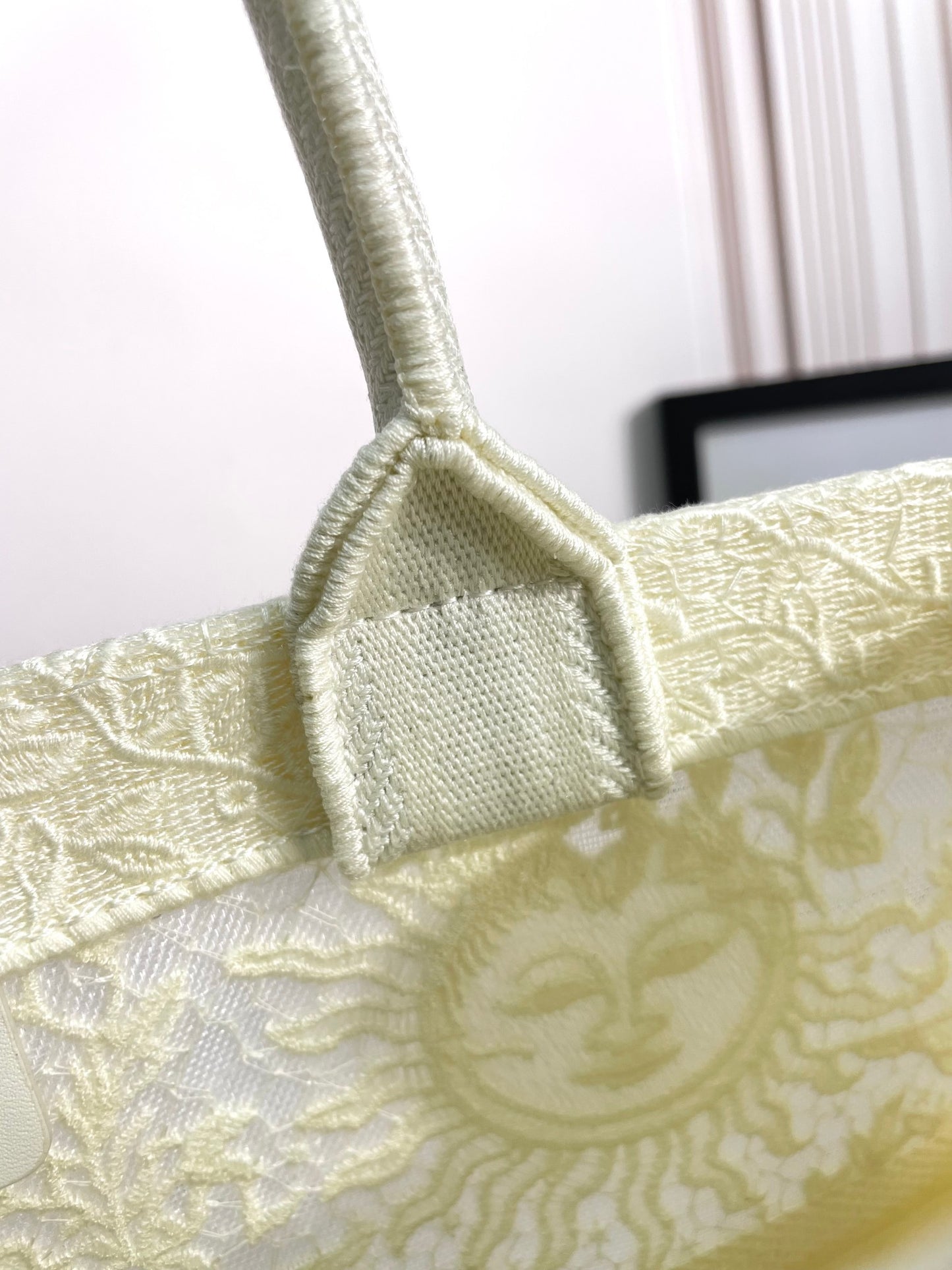 Christian Dior Large Book Tote Bag - Cream Embroidered Canvas