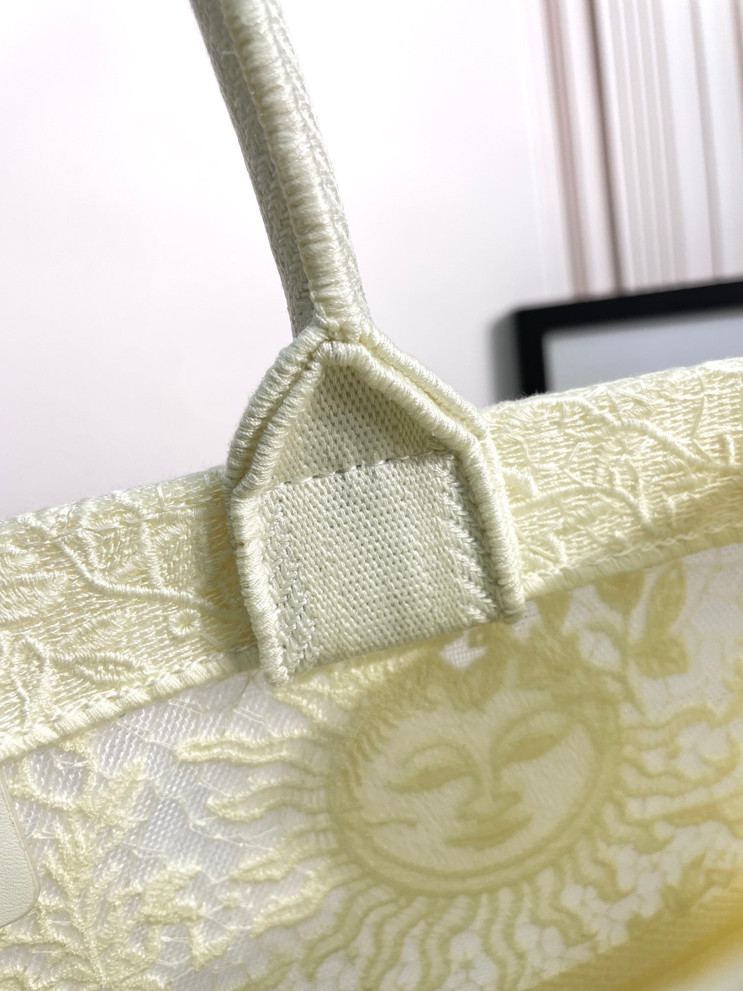 Christian Dior Large Book Tote Bag - Cream Embroidered Canvas