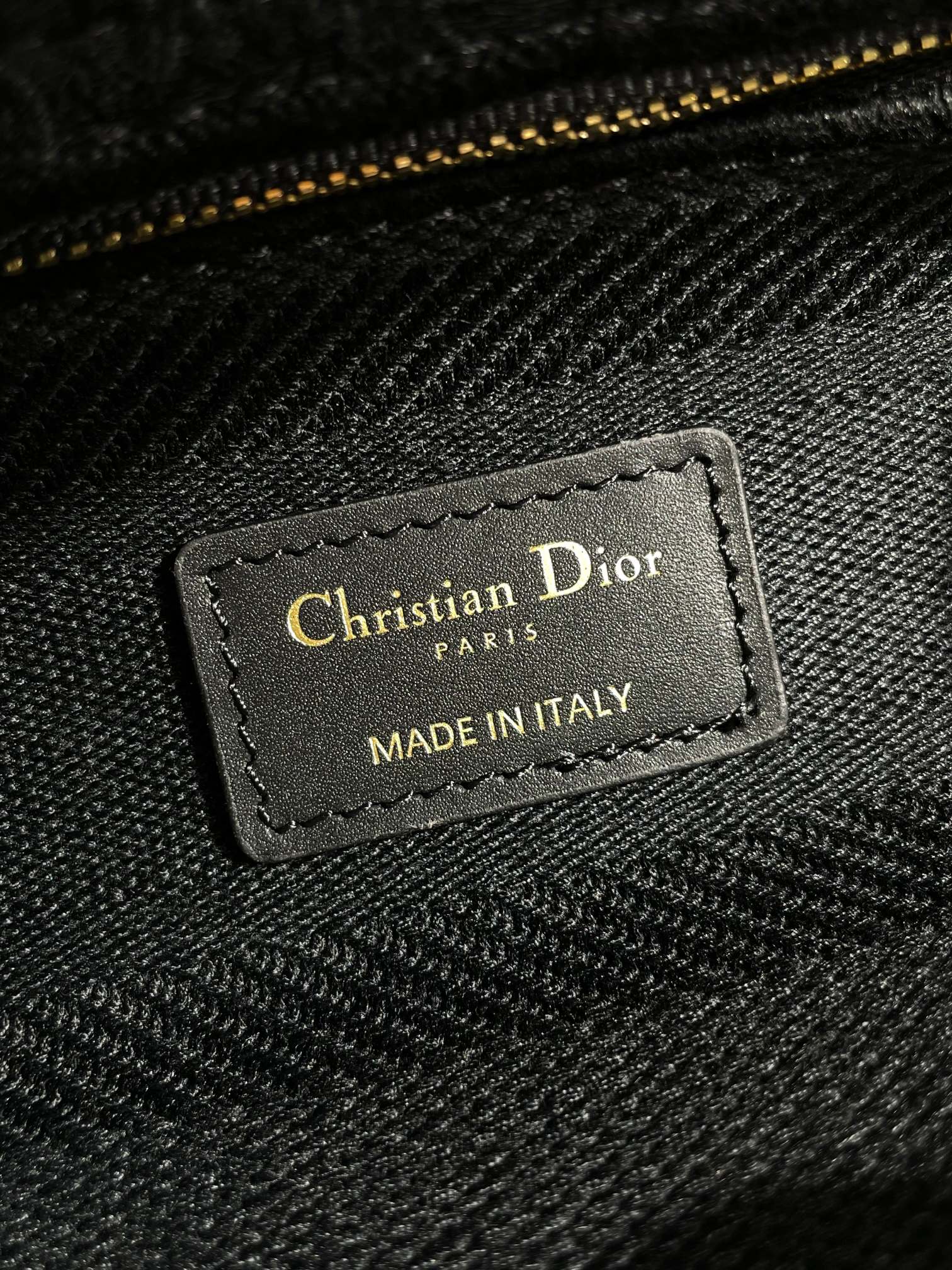 Christian Dior Lady D-Lite Medium Bag - Black Embroidered Canvas Handbag