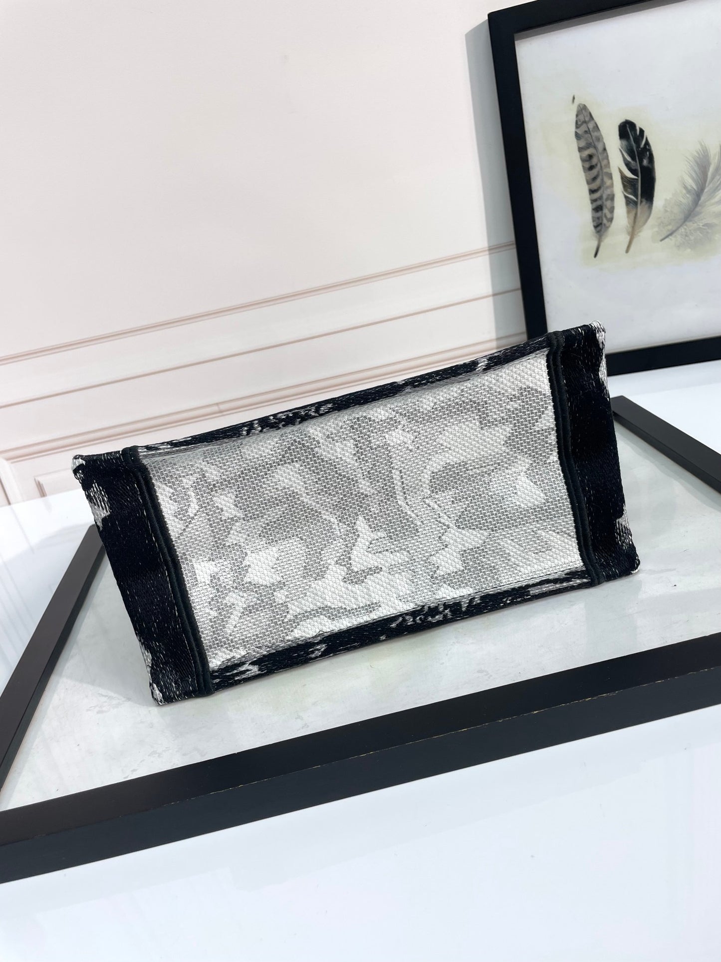 Christian Dior Plan de Paris Book Tote - Black and White Embroidered Canvas