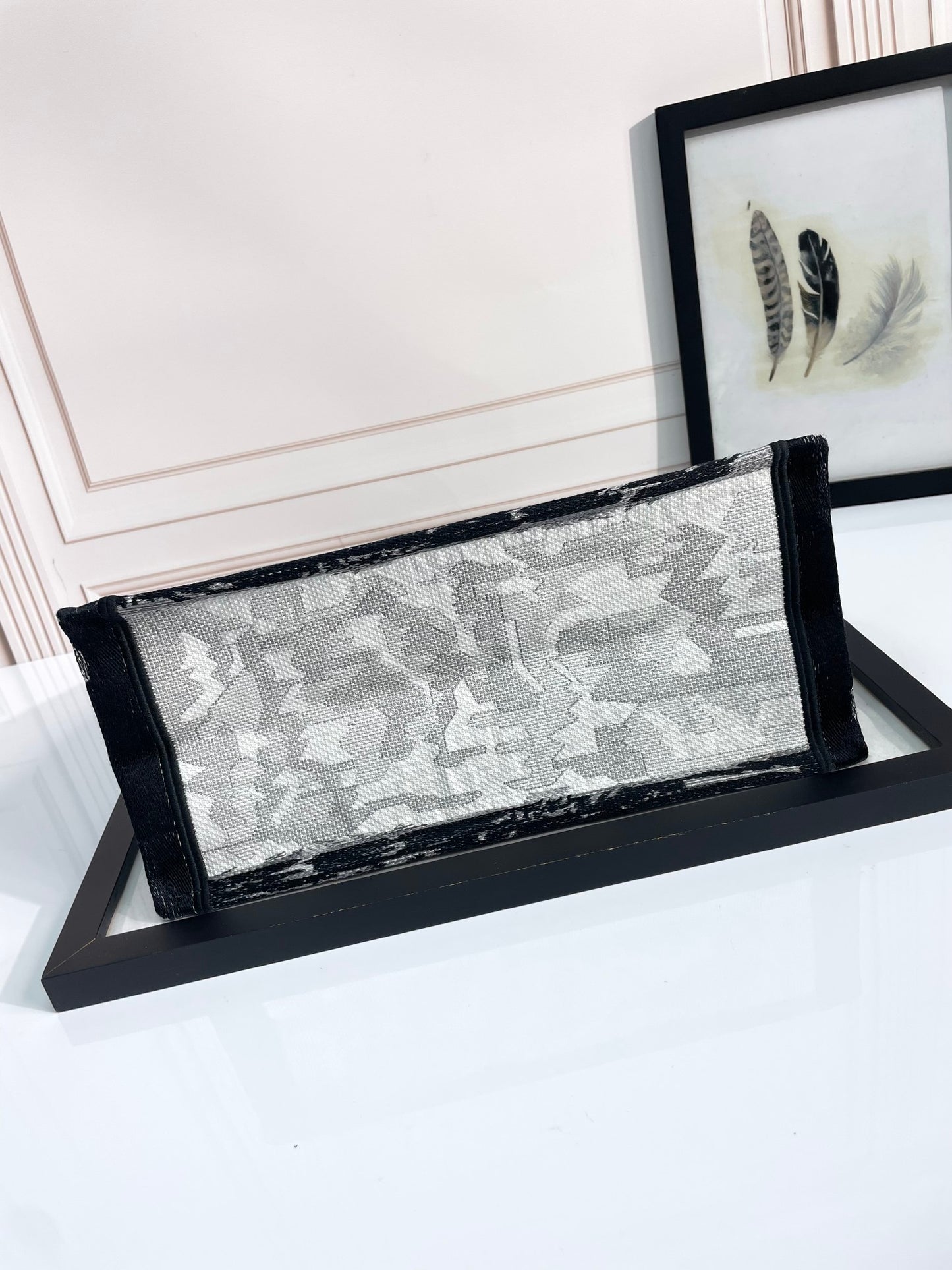 Christian Dior Medium Book Tote Bag with Black and White Plan de Paris Embroidery